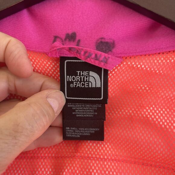 The North Face Girls HYVENT Hooded Rain Jacket Size S 7/8 Pink Outdoor Full Zip - Picture 10 of 14